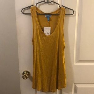 mustard tank top size small